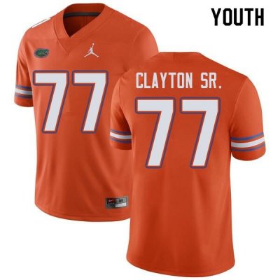 Youth Florida Gators #77 Antonneous Clayton Sr. NCAA Jordan Brand Orange Authentic Stitched College Football Jersey WSJ7462TB